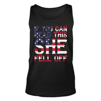 Biker If You Can Read This She Fell Off Quote On Back Tank Top | Mazezy