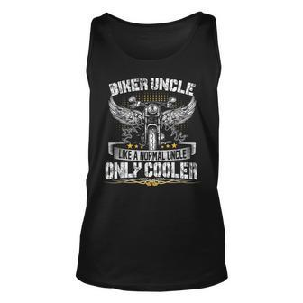 Biker Uncle Motorcycle Fathers Day For Fathers Unisex Tank Top | Mazezy
