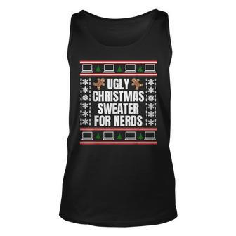 Binary Ugly Christmas Sweater For Nerds Showing Laptops Tank Top - Monsterry DE