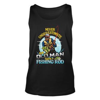 Bipoc Bass Fishing Birthday Never Underestimate Old Man Gift For Mens Unisex Tank Top - Seseable