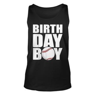 Birthday Boy Baseball Batter Catcher Pitcher Baseball Theme Unisex Tank Top - Monsterry