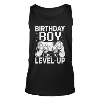Birthday Boy Time To Level Up Kids Party Gift Video Gaming Unisex Tank Top | Mazezy