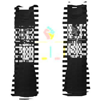 Black And Proud Raised Fist Junenth Afro American Freedom Unisex Tank Top | Mazezy