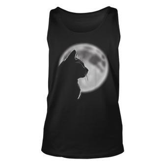 Black Cat In Front Of The Full Moon Tank Top - Monsterry CA
