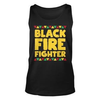 Black Firefighter Afro Pride Unisex Tank Top | Mazezy