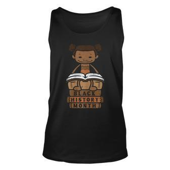 Black History Month Book Afro Girl African Pride Girls Kids Pride Month Tank Top | Mazezy DE