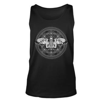 Blackcraft Wiccan Mysticism Pagan Scary Insect Occult Moth Unisex Tank Top | Mazezy