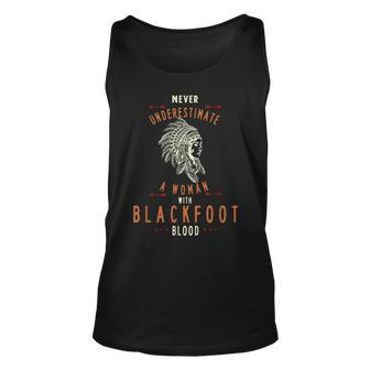 Blackfoot Native American Indian Woman Never Underestimate Native American Tank Top | Mazezy