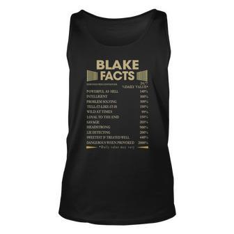 Blake Name Gift Blake Facts V4 Unisex Tank Top - Seseable