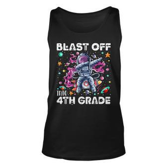 Blast Off Into 4Th Grade First Day Of School Space Rocket Unisex Tank Top - Seseable