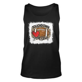Bleached Touchdown Season Leopard Game Day Football Tank Top - Seseable