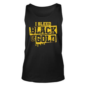 I Bleed Black & Gold Game Day Group School Football Sports Tank Top - Monsterry