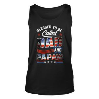 Blessed To Be Called Dad And Papaw Fathers Day America Flag Tank Top | Mazezy