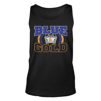 Blue And Gold Football Game Day Group Home Team School Tank Top - Seseable