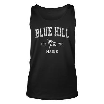 Blue Hill Me Vintage Nautical Boat Anchor Flag Sports Tank Top | Mazezy