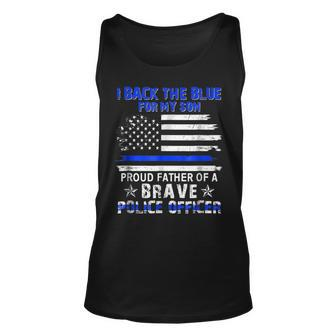 Back The Blue Son Proud Father Police Officer Tank Top | Mazezy