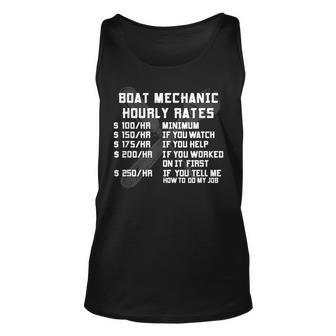 Boat Mechanic Hourly Rate Funny Motorboat Technician Labor Unisex Tank Top | Mazezy