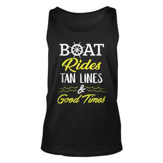 Boat Rides Tan Lines Good Times Boating Boating Tank Top | Mazezy