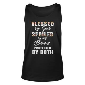 Boaz Name Gift Blessed By God Spoiled By My Boaz Unisex Tank Top - Seseable