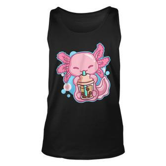 Boba Tea Bubble Tea Milk Tea Anime Axolotl Tank Top | Mazezy