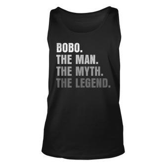 Bobo The Man The Myth The Legend Grandpa Father Day Unisex Tank Top | Mazezy