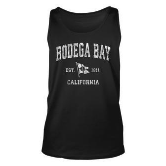 Bodega Bay Ca Vintage Nautical Boat Anchor Flag Sports Unisex Tank Top | Mazezy