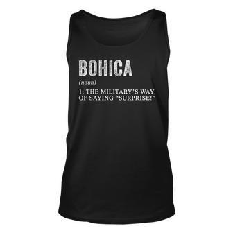 Bohica Definition Funny Phonetic Alphabet Military Humor Unisex Tank Top | Mazezy