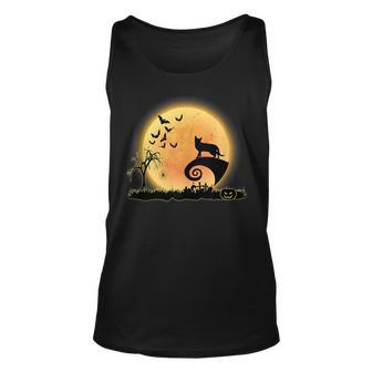 Bombay Cat Scary And Moon Funny Kitty Halloween Costume Unisex Tank Top | Mazezy