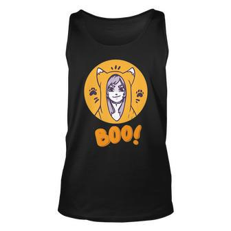 Boo Anime Girl With Cat Costume Scary Halloween 2022 Tank Top | Mazezy