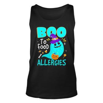 Boo To Food Allergies Teal Pumpkin Halloween Awareness Tank Top - Monsterry
