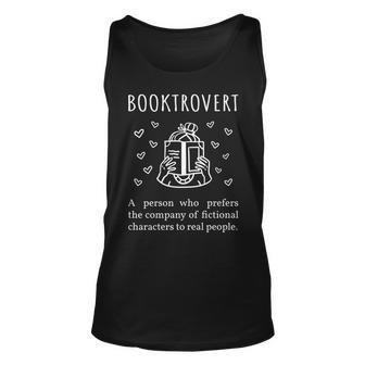 Booktrovert Definition Book Introvert Bookworm Librarian Definition Tank Top | Mazezy
