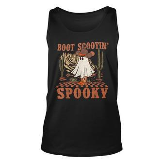 Boot Scootin Spooky Western Halloween Ghost Spooky Season Tank Top - Monsterry UK