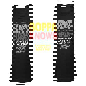 Boppa Knows Everything Boppa Fathers Day Tank Top | Mazezy