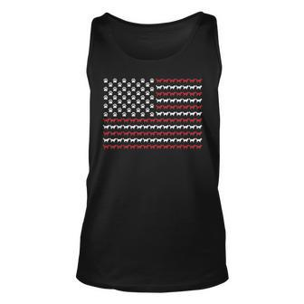 Border Collie Dog American Flag Patriotic 4Th Of July Unisex Tank Top | Mazezy