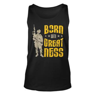 Born With Greatness I Soldiers Creed Patriotic Americanized Tank Top | Mazezy