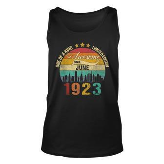 Born In June 1923 Vintage 98Th Birthday 98 Years Old Bday Unisex Tank Top | Mazezy