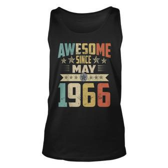 Born In May 1966 Birthday Awesome Since May 1966 Unisex Tank Top | Mazezy
