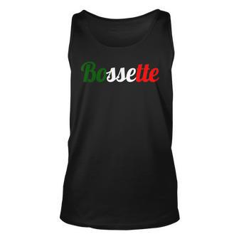 Bossette Italian Flag New Jersey Style Mafia Party Unisex Tank Top | Mazezy