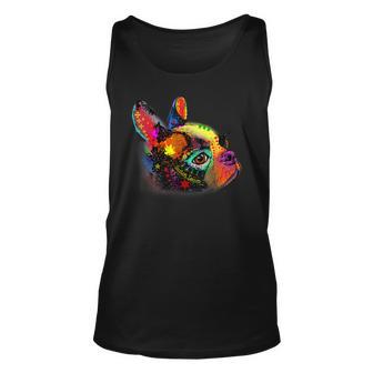 Boston Terrier Colorful Hippie Vibes Unisex Tank Top - Thegiftio UK