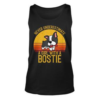 Boston Terrier Never Underestimate A Girl With A Bostie Boston Tank Top | Mazezy