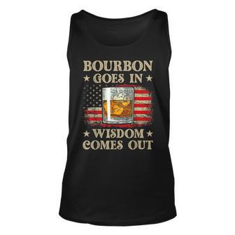 Bourbon Goes In Wisdom Comes Out Vintage Drinking Tank Top - Thegiftio UK