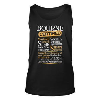 Bourne Name Gift Certified Bourne Unisex Tank Top - Seseable