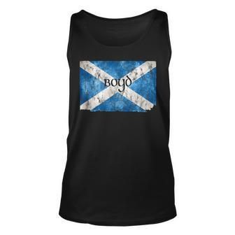 Boyd Scottish Clan Name Scotland Flag Graphic Boyd Tank Top | Mazezy