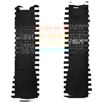 Braille Awareness Less Eyes More Heart Impaired Dots Braille Unisex Tank Top - Thegiftio