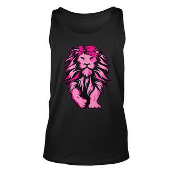 Breast Cancer Awareness Lion Pink Bandana Survivor Warrior Tank Top | Mazezy