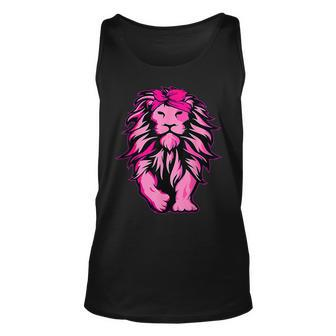 Breast Cancer Awareness Lion Pink Bandana Survivor Warrior Tank Top - Monsterry