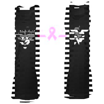 Breast Cancer Awareness Pink Ribbon Superhero Unisex Tank Top - Thegiftio