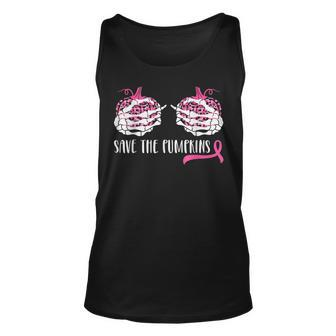 Breast Cancer Awareness Save The Pumpkins Halloween Costume Tank Top - Seseable