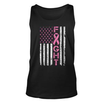 Breast Cancer Awareness T American Flag Distressed Tank Top | Mazezy
