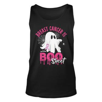 Breast Cancer Is Boo Sheet Halloween Breast Cancer Awareness Tank Top - Seseable
